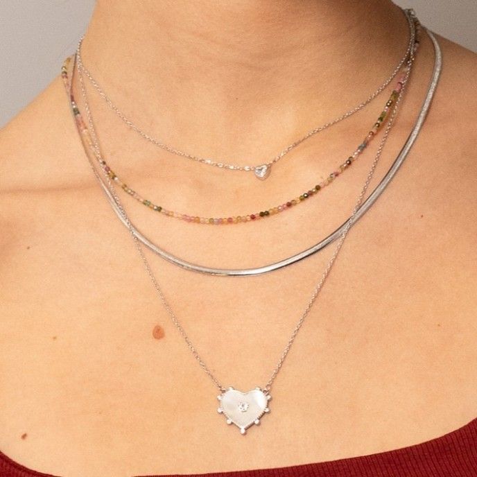 SILVER NECKLACE WITH HEART