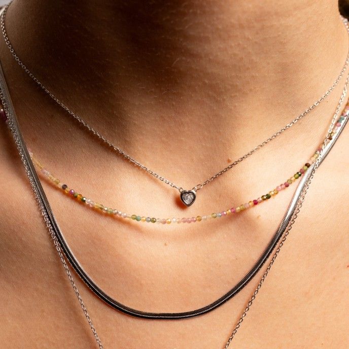SILVER NECKLACE WITH HEART