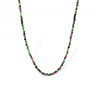 SILVER NECKLACE WITH NATURAL STONES