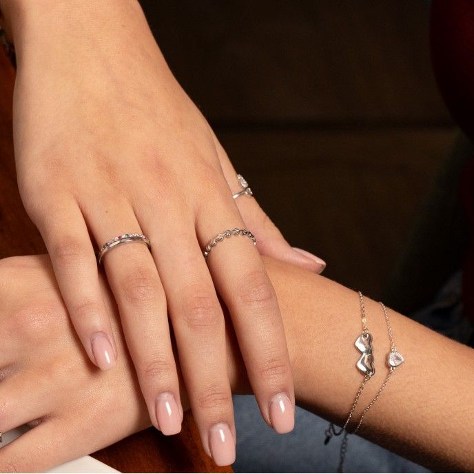 DOUBLE EFFECT SILVER RING