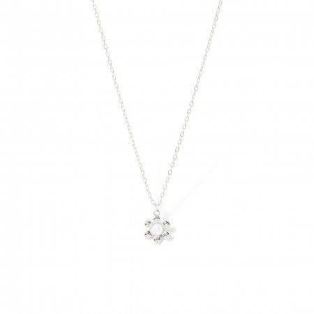 SILVER NECKLACE WITH FLOWER