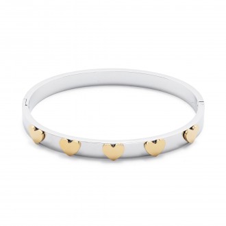 STEEL BRACELET WITH HEARTS