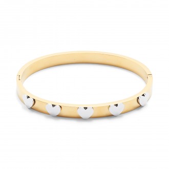 STEEL BRACELET WITH HEARTS