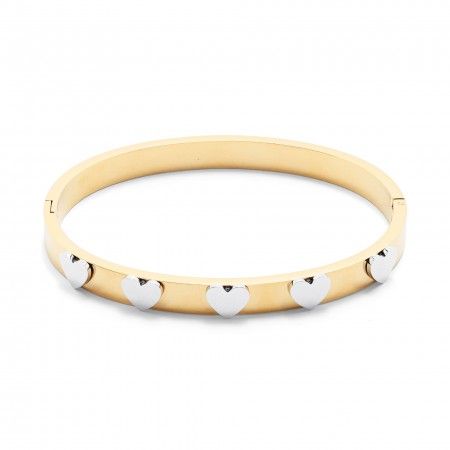 STEEL BRACELET WITH HEARTS