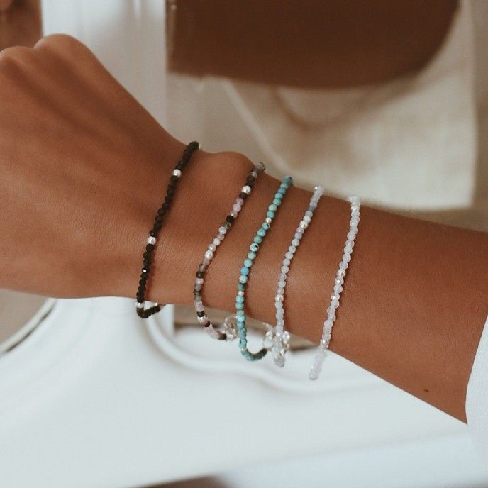 SILVER AND STONE BRACELET