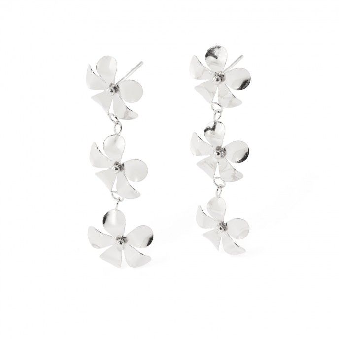 PENDIENTES FLORES DE ACERO