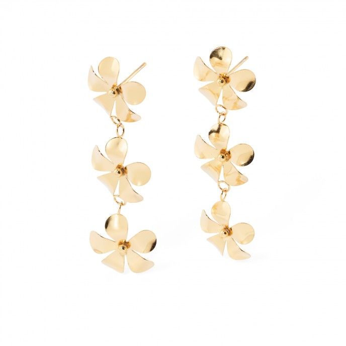 PENDIENTES FLORES DE ACERO