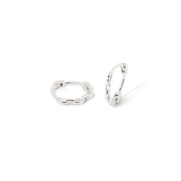 SILVER LINKS HOOPS