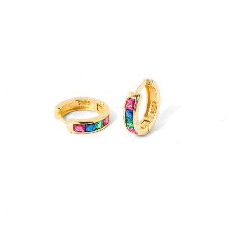 SILVER HOOPS WITH ZIRCONS