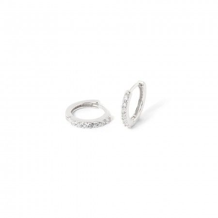 SILVER HOOPS WITH ZIRCONS