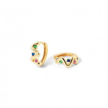 SILVER HOOPS WITH ZIRCONS