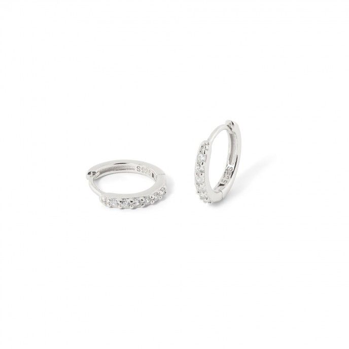 SILVER HOOPS WITH ZIRCONS