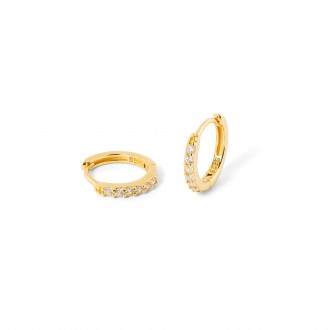 SILVER HOOPS WITH ZIRCONS