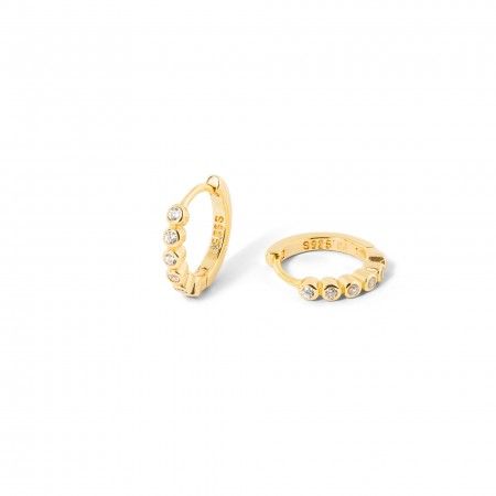 SILVER HOOPS WITH ZIRCONS