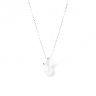 SILVER NECKLACE WITH PEARL