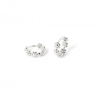 SILVER FLOWERS HOOPS