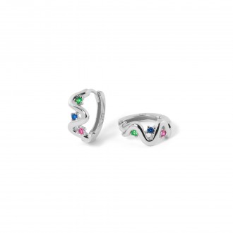 SILVER HOOPS WITH ZIRCONS