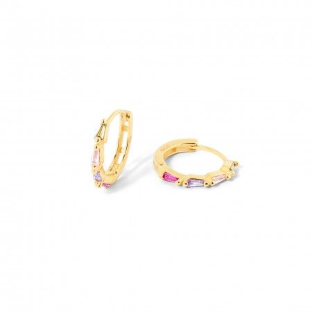 SILVER HOOPS WITH ZIRCONS