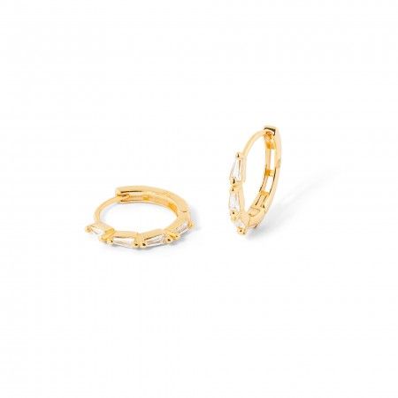 SILVER HOOPS WITH ZIRCONS