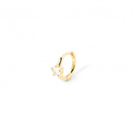 SILVER HOOP WITH ZIRCON
