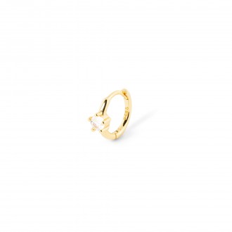 SILVER HOOP WITH ZIRCON