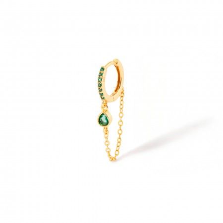 SILVER HOOP WITH CHAIN