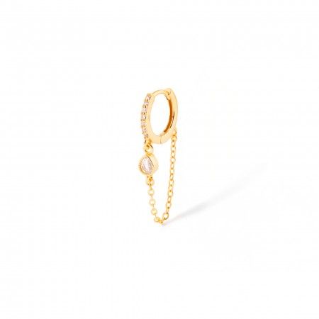 SILVER HOOP WITH CHAIN