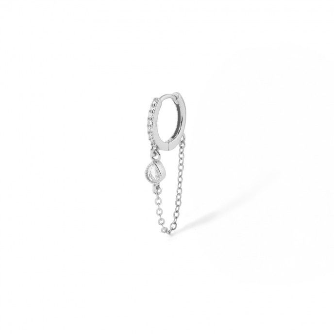 SILVER HOOP WITH CHAIN