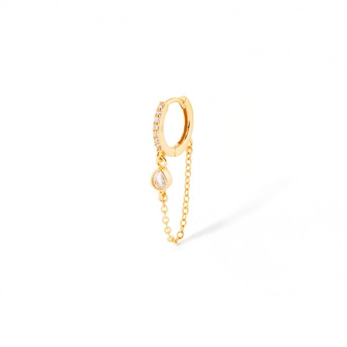 SILVER HOOP WITH CHAIN