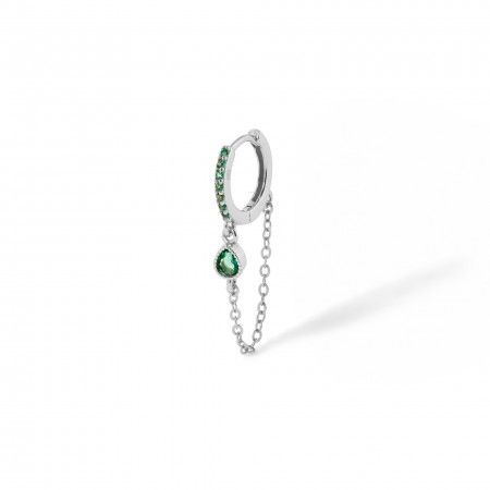 SILVER HOOP WITH CHAIN SILVER HOOP WITH CHAIN