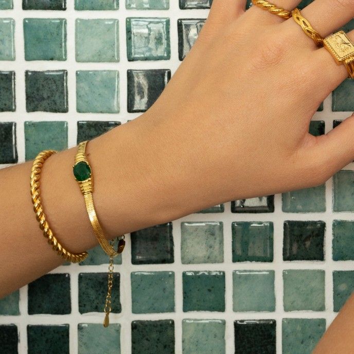 STEEL BRACELET WITH ZIRCON