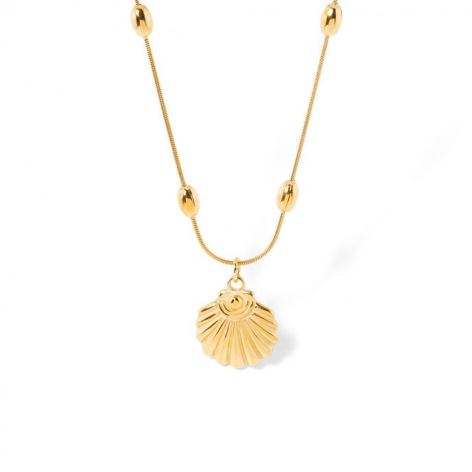 STEEL NECKLACE WITH SHELL