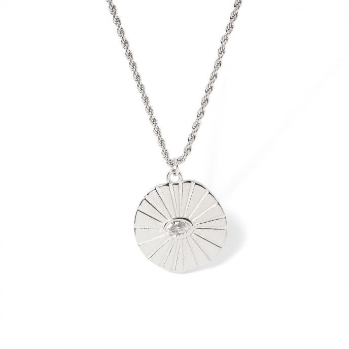STEEL NECKLACE WITH ZIRCON