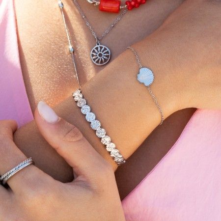 STEEL BRACELET WITH SHELL STEEL BRACELET WITH SHELL
