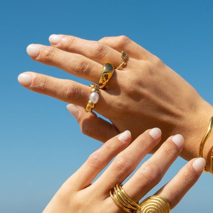 ANILLO DE ACERO CON PERLA