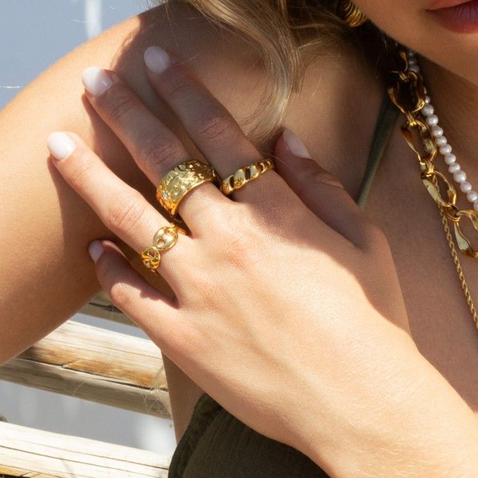 SILVER LINKS RING