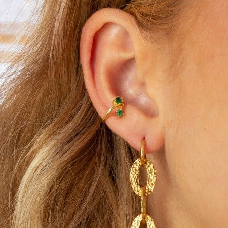 SILVER EAR CUFF WITH ZIRCONS