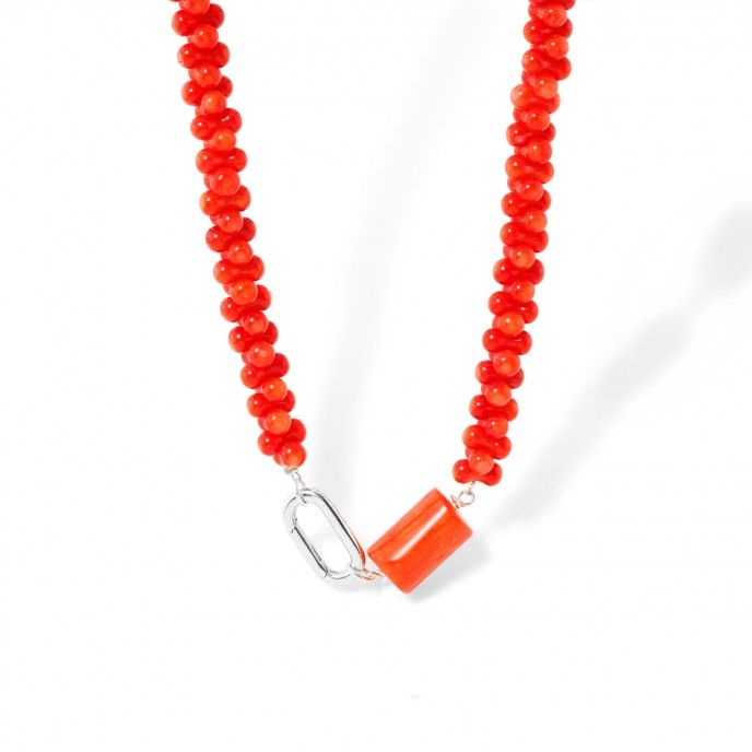 SILVER BAMBOO NECKLACE