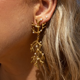 PENDIENTES DE ACERO CORAL