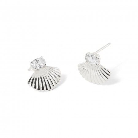 SILVER SHELL EARRINGS