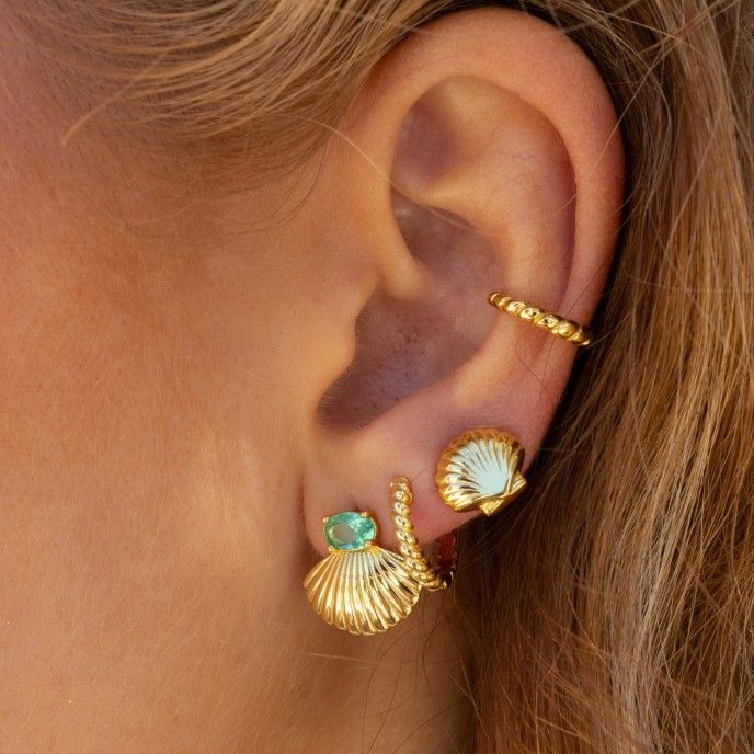 SILVER SHELL EARRINGS