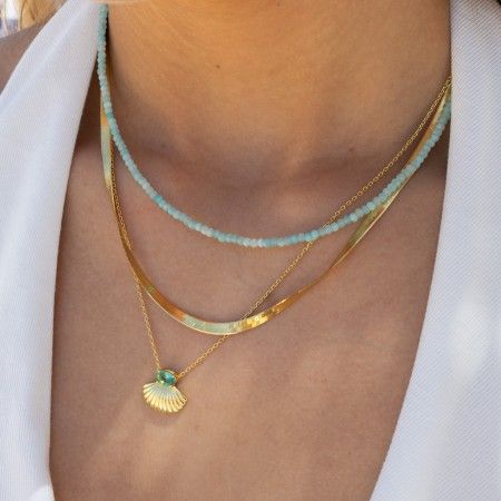 SILVER NECKLACE WITH SHELL