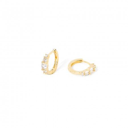 SILVER HOOPS WITH ZIRCONS