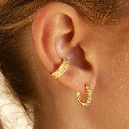 SILVER HOOPS WITH ZIRCONS
