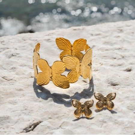 PENDIENTES MARIPOSA DE ACERO