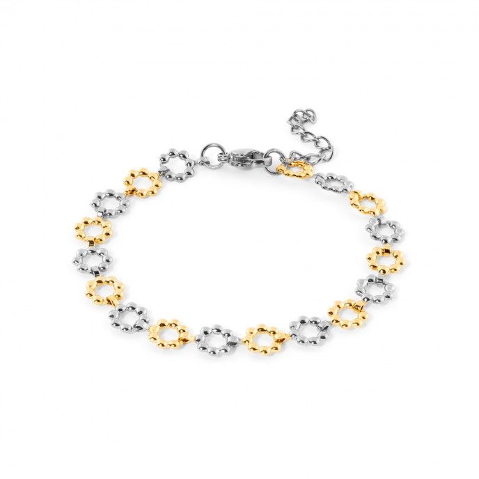 PULSERA FLORES DE ACERO