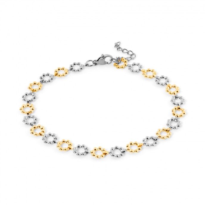 PULSERA DE PIE FLORES DE ACERO