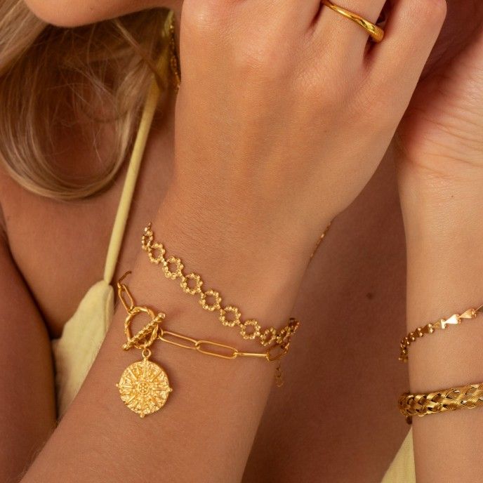 PULSERA FLORES DE ACERO