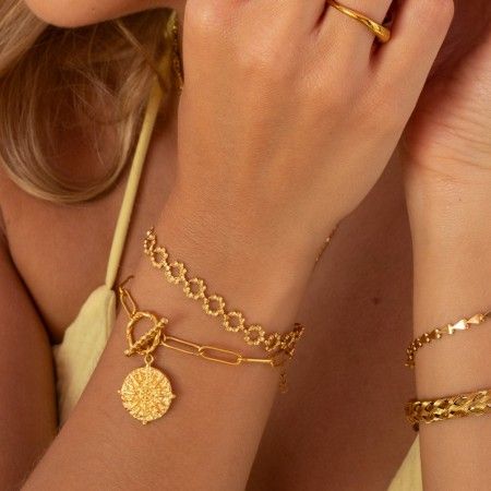 PULSERA FLORES DE ACERO