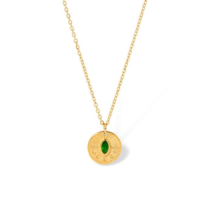 STEEL NECKLACE WITH ZIRCON